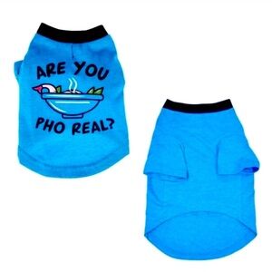 Are You Pho Real? Vibrant Life turquoise graphic dog tee size M, NWT